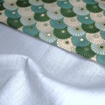 Éventail Émeraude / Blanc cassé