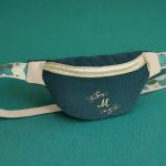 Eventail Emeraude / Velours côtelé bleu pétrole