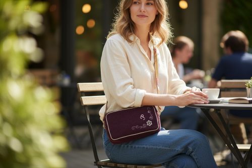 Sac à main personnalisable brodé à double sens