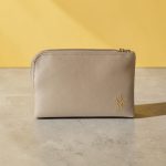 Eventail Doré / Simili Cuir Beige