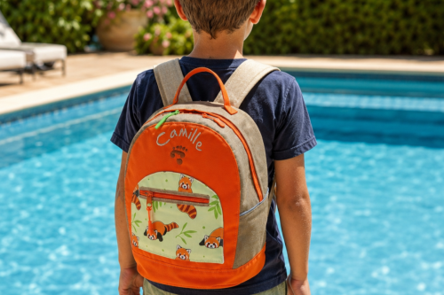 Sac à dos piscine Panda roux 6-9 ans